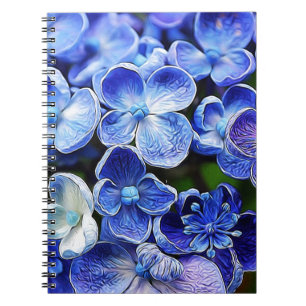 Carnet élégant anglais jardin de campagne bleu violet lil