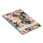 Carnet Elégant Aquarelle de marine rose Floral Custom Wed (Côté Droit)