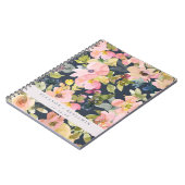 Carnet Elégant Aquarelle de marine rose Floral Custom Wed (Côté gauche)