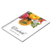 Carnet Elégant Aquarelle Fleurs Rose Floral Modèle (Côté gauche)