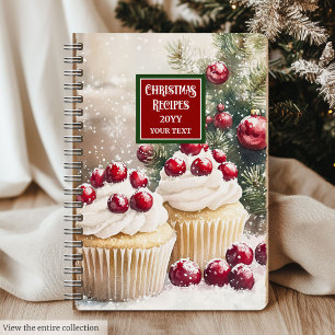 Carnet Elégant Aquarelle Noël Recette Planificateur