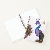 Carnet Elégant aquarelle Peacock Monogramme rose (Intérieur)