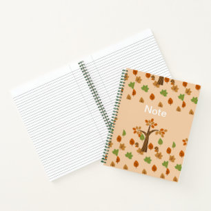 Carnet Élégant arbre et feuille de automne élégant