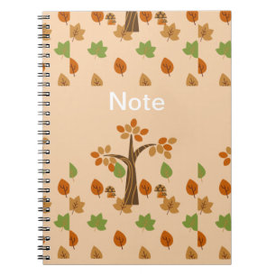 Carnet Élégant arbre et feuille de automne élégant