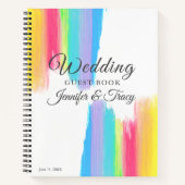 Carnet Elégant arc-en-ciel personnalisé Mariage LGBTQ inv (Devant)