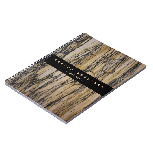 Carnet Elégant architecte en pierre de marbre beige tan n (Côté gauche)