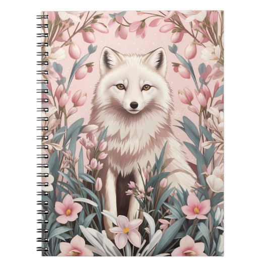 Carnet Elegant Arctic Fox Pink Floral (Devant)