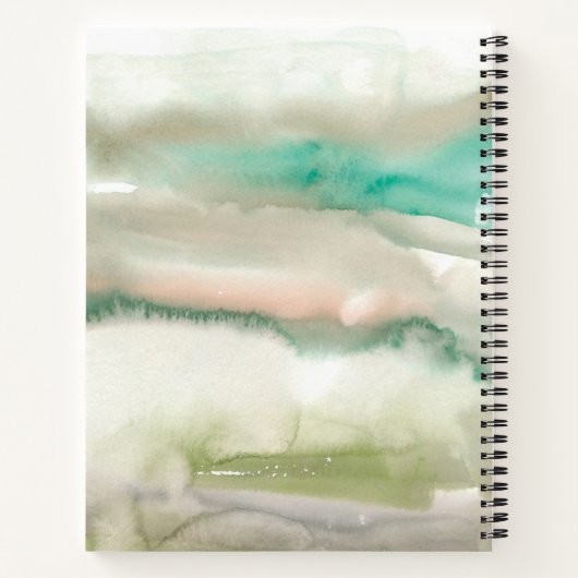 Carnet Élégant Art Abstrait moderne Emerald Nom vert (Dos)