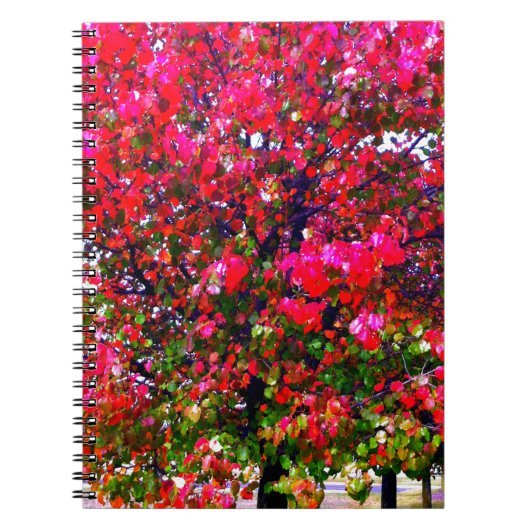 Carnet Élégant automne Automne rose impressionniste arbre (Devant)