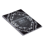 Carnet Elégant Baroque Luxe Chic année Noir et Argent (Côté Droit)