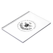 Carnet Élégant Bee Floral Newlyweds Nom Logo (Côté gauche)