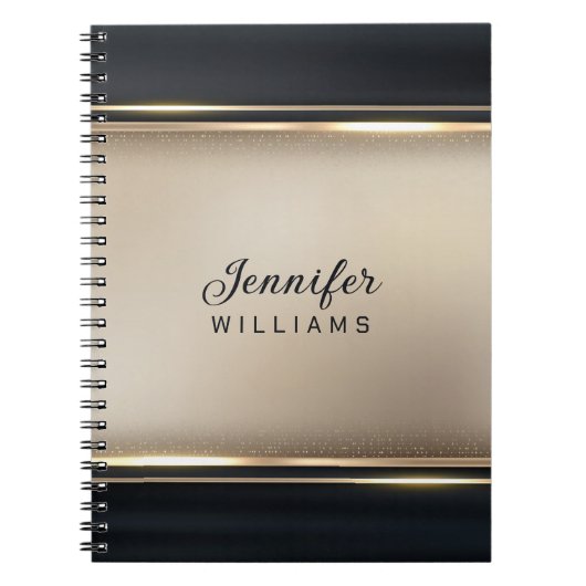 Carnet Elégant Beige Et Noir (Devant)