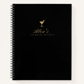 Carnet Elégant Black and Gold Black Cocktail Recette Livr (Devant)