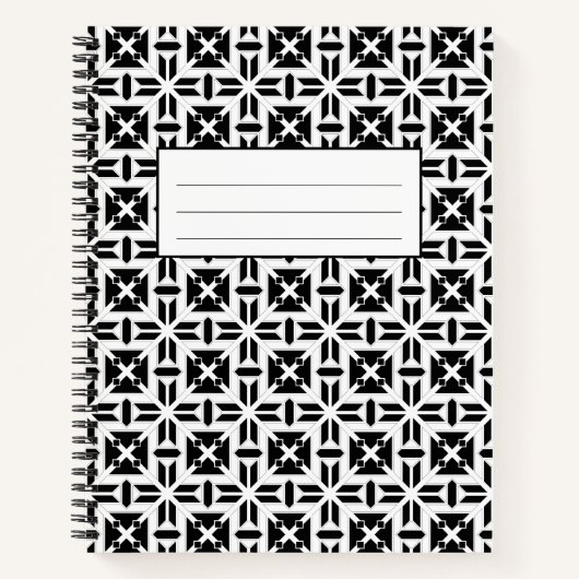 Carnet Elegant Black and White Geometric Pattern (Devant)