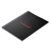 Carnet Elegant Black Faux Leather Look Red Text (Côté gauche)