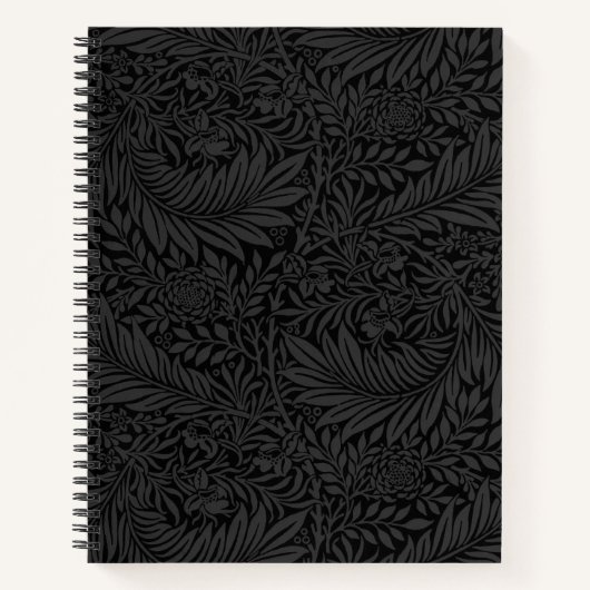Carnet Elegant Black Floral Pattern Notebook (Devant)