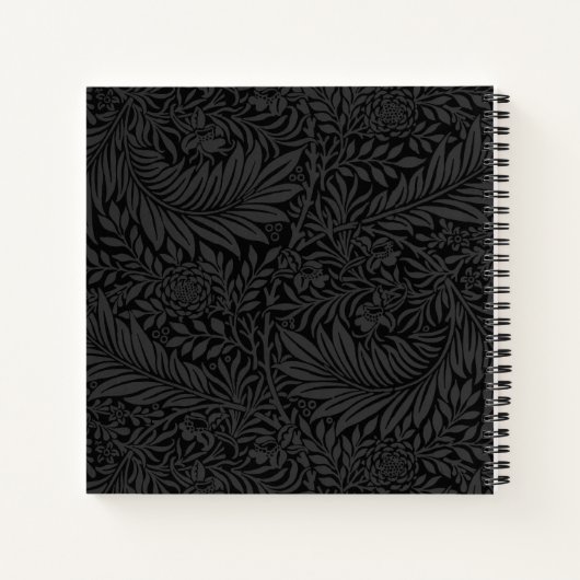 Carnet Elegant Black Floral Pattern Notebook (Dos)