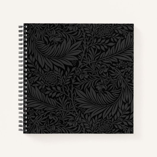 Carnet Elegant Black Floral Pattern Notebook (Devant)