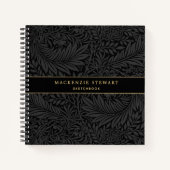 Carnet Elegant Black Floral Pattern Sketchbook (Devant)