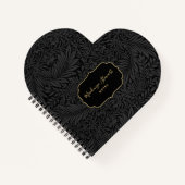 Carnet Elegant Black Floral Pattern Sketchbook (Devant)