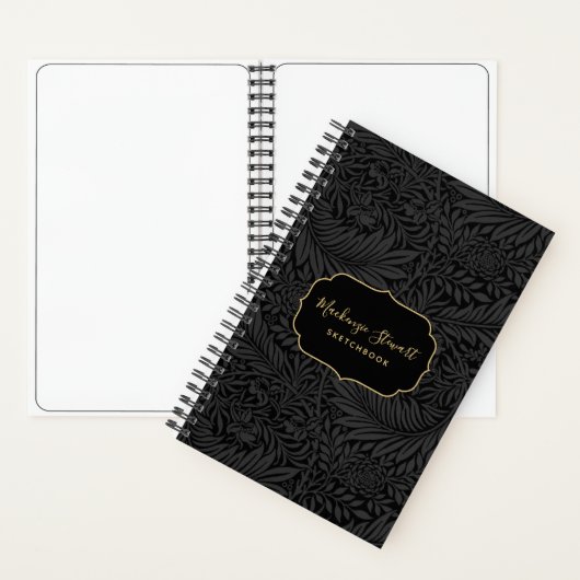 Carnet Elegant Black Floral Pattern Sketchbook (À l'intérieur)
