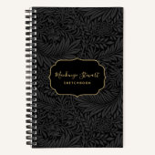 Carnet Elegant Black Floral Pattern Sketchbook (Recto)