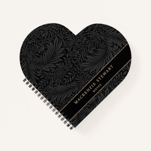 Carnet Elegant Black Floral Pattern Sketchbook (Devant)