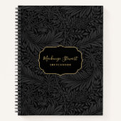 Carnet Elegant Black Floral Pattern Sketchbook (Devant)