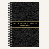 Carnet Elegant Black Floral Pattern Sketchbook (Recto)