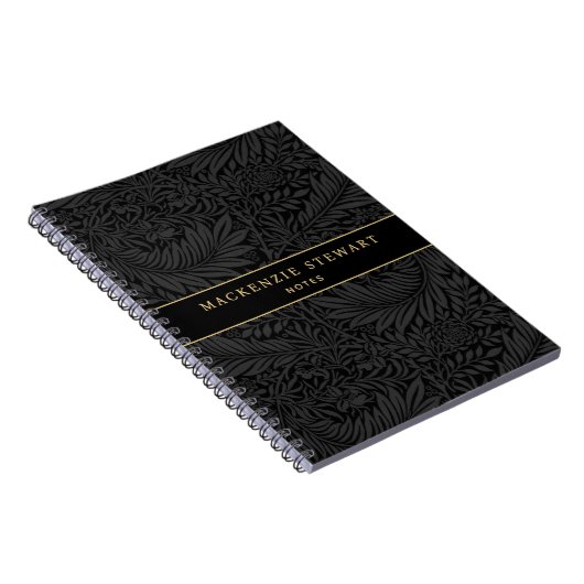 Carnet Elegant Black Floral Pattern Sketchbook (Côté Droit)