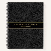 Carnet Elegant Black Floral Pattern Sketchbook (Devant)