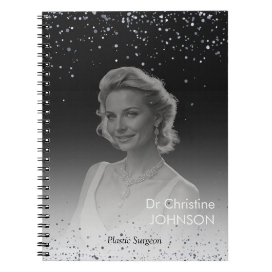 Carnet Elegant Black Glitter Editable (Devant)