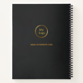 Carnet Élégant Black or moderne Chic logo d'entreprise (Dos)