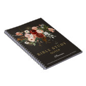Carnet Elegant Black Rose Gold Floral Custom Bible Study (Côté Droit)