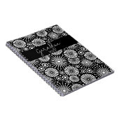 Carnet Elegant Black White Geometric Starburst Name (Côté Droit)