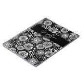 Carnet Elegant Black White Geometric Starburst Name (Côté gauche)