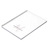 Carnet Élégant blanc blanc blanc clair rose Script Monogr (Côté gauche)