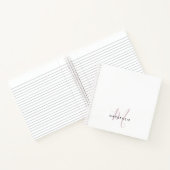 Carnet Élégant blanc blanc blanc clair rose Script Monogr (Intérieur)
