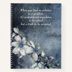 Carnet Élégant blanc Fleur Inspirationnel Citation Ecri