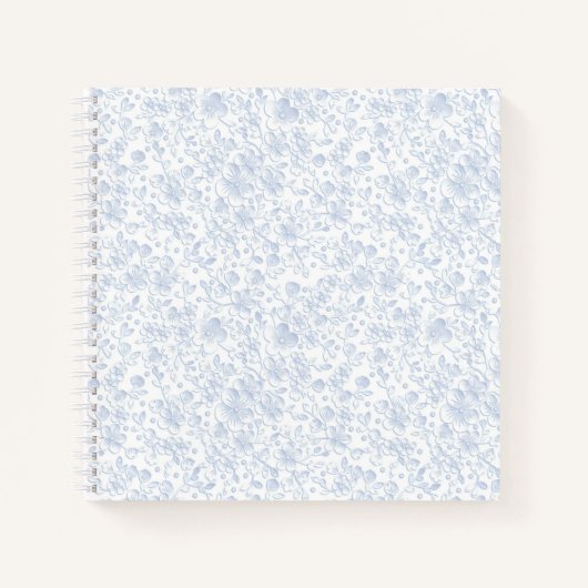 Carnet Élégant Blanc Floral Hibiscus Daisies Motif | (Devant)