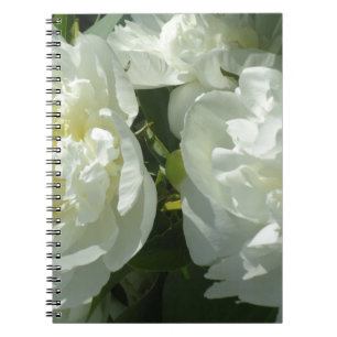 Carnet Elégant blanc peony floral blanc photo