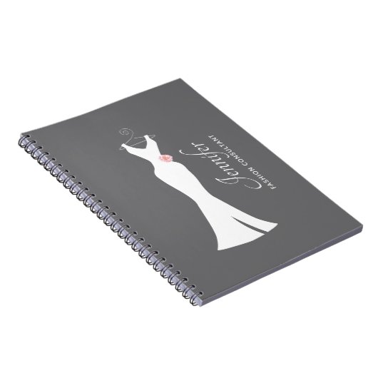 Carnet Elégant blanc sur gris - Design simple et élégant (Côté Droit)