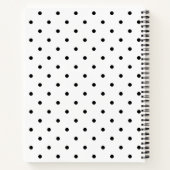 Carnet Elégant Blanc Vintage Fleurs Roses Dots Monogramme (Dos)