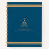 Carnet Elégant bleu, Brown clair agent immobilier chic (Devant)