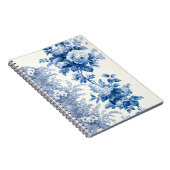 Carnet Élégant bleu chic Vintage floral (Côté Droit)