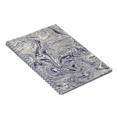 Carnet Elégant bleu et Marbre blanc spiral (Côté Droit)