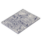 Carnet Elégant bleu et Marbre blanc spiral (Côté gauche)