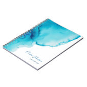 Carnet Elégant bleu marine Aqua aquarelle (Côté gauche)