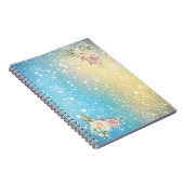 Carnet Elégant Bleu Neige Et Jaune (Côté Droit)