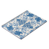 Carnet Elégant bleu vintage floral (Côté gauche)